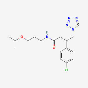 molecular formula C17H24ClN5O2 B12163759 3-(4-chlorophenyl)-N-[3-(propan-2-yloxy)propyl]-4-(1H-tetrazol-1-yl)butanamide 