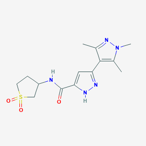 molecular formula C14H19N5O3S B12163771 N-(1,1-dioxidotetrahydrothien-3-yl)-1',3',5'-trimethyl-1'H,2H-3,4'-bipyrazole-5-carboxamide 