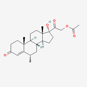 molecular formula C24H34O5 B1216382 Pregn-4-ene-3,20-dione, 21-(acetyloxy)-17-hydroxy-6-methyl-, (6alpha)- CAS No. 3386-03-6