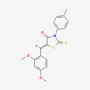 molecular formula C19H17NO3S2 B12163824 (5Z)-5-(2,4-dimethoxybenzylidene)-3-(4-methylphenyl)-2-thioxo-1,3-thiazolidin-4-one 