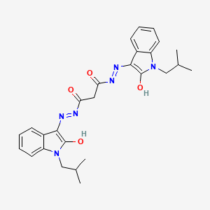 molecular formula C27H30N6O4 B12163826 N'~1~-[(3E)-1-(2-methylpropyl)-2-oxo-1,2-dihydro-3H-indol-3-ylidene]-N'~3~-[(3Z)-1-(2-methylpropyl)-2-oxo-1,2-dihydro-3H-indol-3-ylidene]propanedihydrazide 