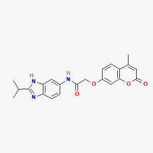 molecular formula C22H21N3O4 B12163839 2-[(4-methyl-2-oxo-2H-chromen-7-yl)oxy]-N-[2-(propan-2-yl)-1H-benzimidazol-5-yl]acetamide 