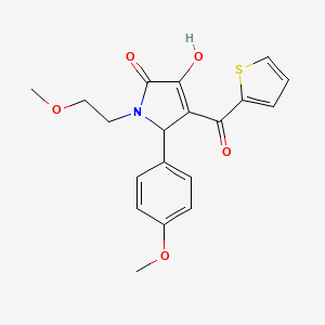 molecular formula C19H19NO5S B12163842 (4E)-4-[hydroxy(thiophen-2-yl)methylidene]-1-(2-methoxyethyl)-5-(4-methoxyphenyl)pyrrolidine-2,3-dione 