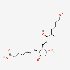 molecular formula C22H36O6 B1216385 7-[(1R,2R,3R)-3-hydroxy-2-[(3S,4S)-3-hydroxy-8-methoxy-4-methyloct-1-enyl]-5-oxocyclopentyl]hept-5-enoic acid 