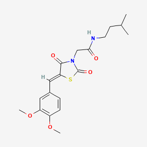 molecular formula C19H24N2O5S B12163859 2-[(5Z)-5-(3,4-dimethoxybenzylidene)-2,4-dioxo-1,3-thiazolidin-3-yl]-N-(3-methylbutyl)acetamide 