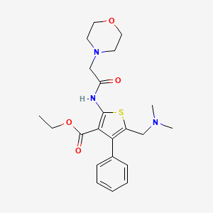 Ethyl 5-[(dimethylamino)methyl]-2-[2-(morpholin-4-yl)acetamido]-4-phenylthiophene-3-carboxylate