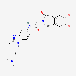 molecular formula C27H33N5O4 B12163976 2-(7,8-dimethoxy-2-oxo-1,2-dihydro-3H-3-benzazepin-3-yl)-N-{1-[3-(dimethylamino)propyl]-2-methyl-1H-benzimidazol-5-yl}acetamide 