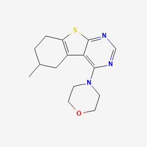 molecular formula C15H19N3OS B12163999 4-(6-Methyl-5,6,7,8-tetrahydro-[1]benzothiolo[2,3-d]pyrimidin-4-yl)morpholine 