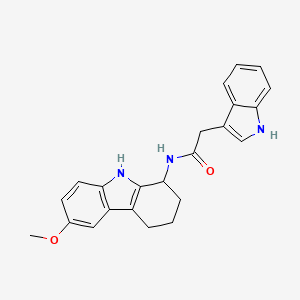 molecular formula C23H23N3O2 B12164001 2-(1H-indol-3-yl)-N-(6-methoxy-2,3,4,9-tetrahydro-1H-carbazol-1-yl)acetamide 