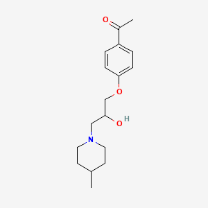 molecular formula C17H25NO3 B12164041 1-{4-[2-Hydroxy-3-(4-methylpiperidin-1-yl)propoxy]phenyl}ethan-1-one 