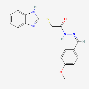 (Z)-2-((1H-benzo[d]imidazol-2-yl)thio)-N'-(4-methoxybenzylidene)acetohydrazide