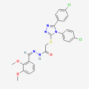 molecular formula C25H21Cl2N5O3S B12164080 2-{[4,5-bis(4-chlorophenyl)-4H-1,2,4-triazol-3-yl]sulfanyl}-N'-[(Z)-(2,3-dimethoxyphenyl)methylidene]acetohydrazide 