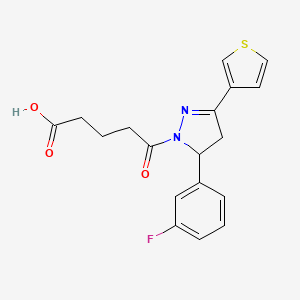 5-[5-(3-fluorophenyl)-3-(thiophen-3-yl)-4,5-dihydro-1H-pyrazol-1-yl]-5-oxopentanoic acid