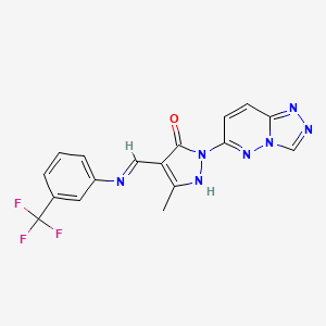 (4E)-5-methyl-2-([1,2,4]triazolo[4,3-b]pyridazin-6-yl)-4-({[3-(trifluoromethyl)phenyl]amino}methylidene)-2,4-dihydro-3H-pyrazol-3-one