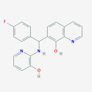 molecular formula C21H16FN3O2 B12164154 7-[(4-Fluorophenyl)[(3-hydroxypyridin-2-yl)amino]methyl]quinolin-8-ol 