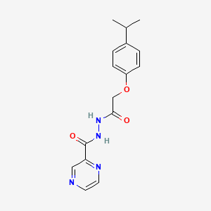 molecular formula C16H18N4O3 B1216417 N'-[1-oxo-2-(4-propan-2-ylphenoxy)ethyl]-2-pyrazinecarbohydrazide 