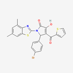 (4E)-5-(4-bromophenyl)-1-(4,6-dimethyl-1,3-benzothiazol-2-yl)-4-[hydroxy(thiophen-2-yl)methylidene]pyrrolidine-2,3-dione