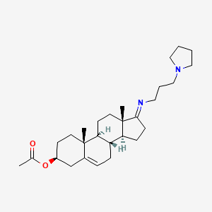 molecular formula C28H44N2O2 B1216419 17-[[3-(1-Pyrrolidinyl)propyl]imino]androst-5-en-3beta-ol acetate CAS No. 7154-87-2