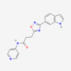 molecular formula C18H15N5O2 B12164191 3-(3-(1H-indol-6-yl)-1,2,4-oxadiazol-5-yl)-N-(pyridin-4-yl)propanamide 