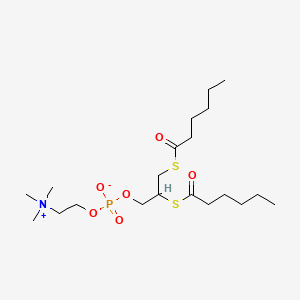 molecular formula C20H40NO6PS2 B1216423 2,3-Bis(hexanoylthio)propylphosphocholine CAS No. 70504-26-6