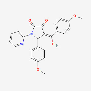 molecular formula C24H20N2O5 B12164269 3-hydroxy-5-(4-methoxyphenyl)-4-[(4-methoxyphenyl)carbonyl]-1-(pyridin-2-yl)-1,5-dihydro-2H-pyrrol-2-one 