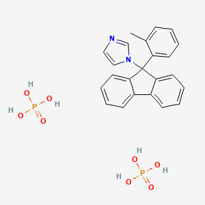 molecular formula C23H24N2O8P2 B1216428 1H-Imidazole, 1-(9-(2-methylphenyl)-9H-fluoren-9-yl)-, phosphate (1:2) CAS No. 58905-05-8