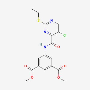 molecular formula C17H16ClN3O5S B12164336 Dimethyl 5-({[5-chloro-2-(ethylsulfanyl)pyrimidin-4-yl]carbonyl}amino)benzene-1,3-dicarboxylate 