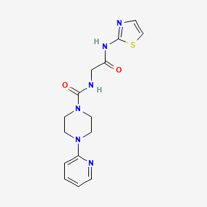 N-[2-oxo-2-(1,3-thiazol-2-ylamino)ethyl]-4-(pyridin-2-yl)piperazine-1-carboxamide