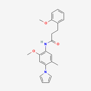 molecular formula C22H24N2O3 B12164425 N-[2-methoxy-5-methyl-4-(1H-pyrrol-1-yl)phenyl]-3-(2-methoxyphenyl)propanamide 