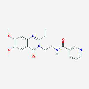 molecular formula C20H22N4O4 B12164460 N-[2-(2-ethyl-6,7-dimethoxy-4-oxoquinazolin-3(4H)-yl)ethyl]pyridine-3-carboxamide 