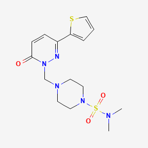 molecular formula C15H21N5O3S2 B12164478 N,N-dimethyl-4-{[6-oxo-3-(thiophen-2-yl)pyridazin-1(6H)-yl]methyl}piperazine-1-sulfonamide 