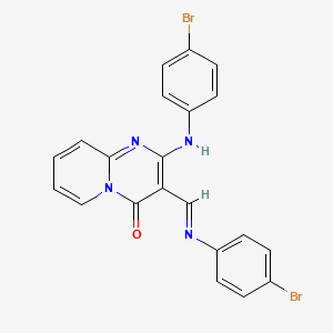 molecular formula C21H14Br2N4O B12164487 2-[(4-bromophenyl)amino]-3-{(E)-[(4-bromophenyl)imino]methyl}-4H-pyrido[1,2-a]pyrimidin-4-one 