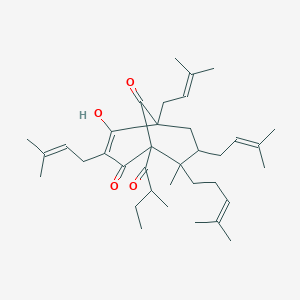 molecular formula C36H54O4 B121645 4-羟基-8-甲基-1-(2-甲基丁酰)-3,5,7-三(3-甲基丁-2-烯基)-8-(4-甲基戊-3-烯基)双环[3.3.1]壬-3-烯-2,9-二酮 CAS No. 143183-63-5