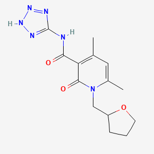 molecular formula C14H18N6O3 B12164546 4,6-dimethyl-2-oxo-1-(tetrahydrofuran-2-ylmethyl)-N-(1H-tetrazol-5-yl)-1,2-dihydropyridine-3-carboxamide 