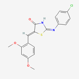 (2E,5Z)-2-[(4-chlorophenyl)imino]-5-(2,4-dimethoxybenzylidene)-1,3-thiazolidin-4-one