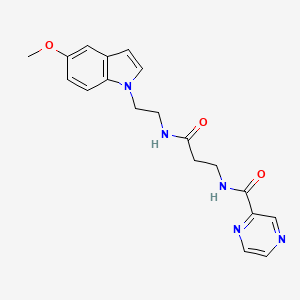 molecular formula C19H21N5O3 B12164624 N-(3-{[2-(5-methoxy-1H-indol-1-yl)ethyl]amino}-3-oxopropyl)-2-pyrazinecarboxamide 