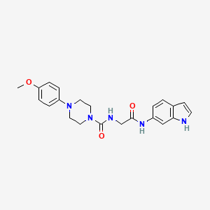 molecular formula C22H25N5O3 B12164661 N-[2-(1H-indol-6-ylamino)-2-oxoethyl]-4-(4-methoxyphenyl)piperazine-1-carboxamide 