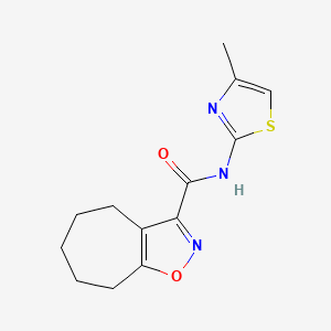 molecular formula C13H15N3O2S B12164664 N-[(2Z)-4-methyl-1,3-thiazol-2(3H)-ylidene]-5,6,7,8-tetrahydro-4H-cyclohepta[d][1,2]oxazole-3-carboxamide 