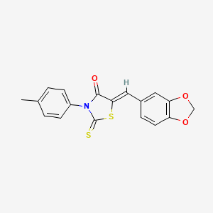 molecular formula C18H13NO3S2 B12164706 (5Z)-5-(1,3-benzodioxol-5-ylmethylidene)-3-(4-methylphenyl)-2-thioxo-1,3-thiazolidin-4-one 