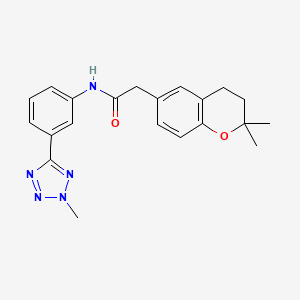 molecular formula C21H23N5O2 B12164713 2-(2,2-dimethyl-3,4-dihydro-2H-chromen-6-yl)-N-[3-(2-methyl-2H-tetrazol-5-yl)phenyl]acetamide 