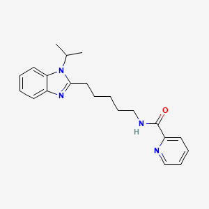 molecular formula C21H26N4O B12164725 N-{5-[1-(propan-2-yl)-1H-benzimidazol-2-yl]pentyl}pyridine-2-carboxamide 