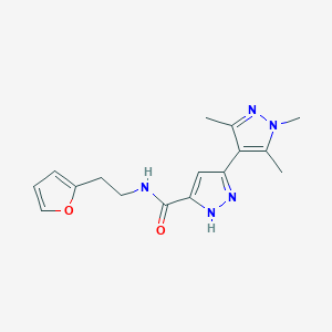 molecular formula C16H19N5O2 B12164756 N-[2-(furan-2-yl)ethyl]-1',3',5'-trimethyl-1'H,2H-3,4'-bipyrazole-5-carboxamide 