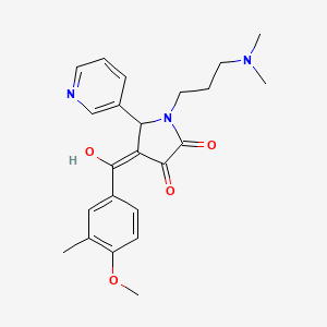 molecular formula C23H27N3O4 B12164764 1-[3-(dimethylamino)propyl]-3-hydroxy-4-[(4-methoxy-3-methylphenyl)carbonyl]-5-(pyridin-3-yl)-1,5-dihydro-2H-pyrrol-2-one 