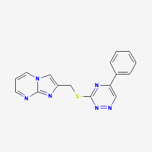 2-(((5-Phenyl-1,2,4-triazin-3-yl)thio)methyl)imidazo[1,2-a]pyrimidine