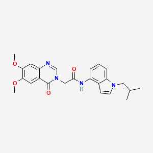 molecular formula C24H26N4O4 B12164795 2-(6,7-dimethoxy-4-oxoquinazolin-3(4H)-yl)-N-[1-(2-methylpropyl)-1H-indol-4-yl]acetamide 