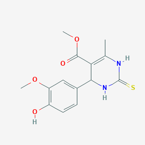 Methyl 4-(4-hydroxy-3-methoxyphenyl)-6-methyl-2-thioxo-1,2,3,4-tetrahydropyrimidine-5-carboxylate