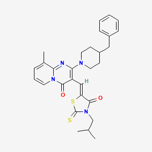 2-(4-benzylpiperidin-1-yl)-9-methyl-3-{(Z)-[3-(2-methylpropyl)-4-oxo-2-thioxo-1,3-thiazolidin-5-ylidene]methyl}-4H-pyrido[1,2-a]pyrimidin-4-one