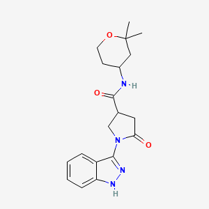 N-(2,2-dimethyltetrahydro-2H-pyran-4-yl)-1-(2H-indazol-3-yl)-5-oxopyrrolidine-3-carboxamide