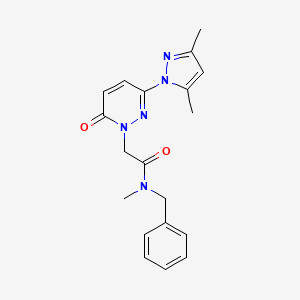 molecular formula C19H21N5O2 B12164883 N-benzyl-2-(3-(3,5-dimethyl-1H-pyrazol-1-yl)-6-oxopyridazin-1(6H)-yl)-N-methylacetamide 