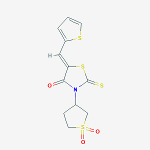 (5Z)-3-(1,1-dioxothiolan-3-yl)-2-sulfanylidene-5-(thiophen-2-ylmethylidene)-1,3-thiazolidin-4-one